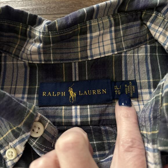 Men’s Polo Ralph Lauren Button Up Plaid Shirt XL - Picture 2 of 3